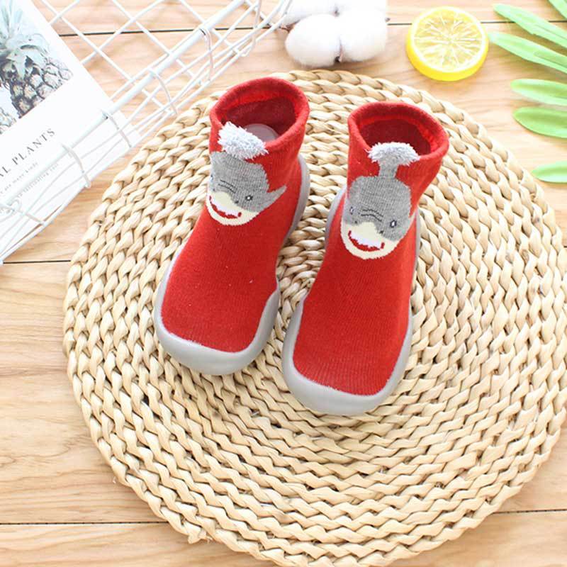 Kinder Antislip Vloersokken - Schattige Dieren Design - Baby Sokken Red