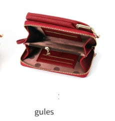 Dames Schoudertas Lychee Patroon - Kleine Crossbody Tas PU Leer RedA