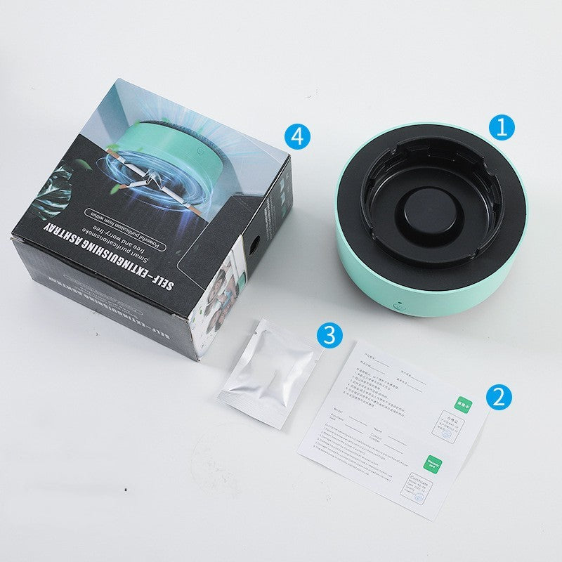 Smoke Removal Air Purification Ashtray Anion Purification Practical Automatic Purifier Ashtray Portable Gadgets For Car Ashtray Starry Sky Green