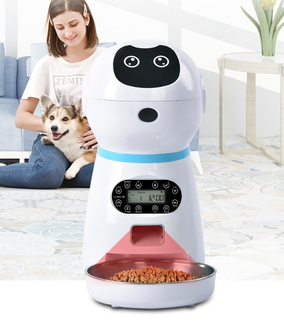 Automatic pet feeder White