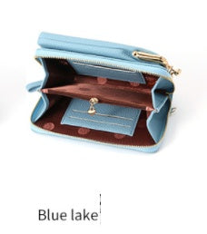 Dames Schoudertas Lychee Patroon - Kleine Crossbody Tas PU Leer BlueA