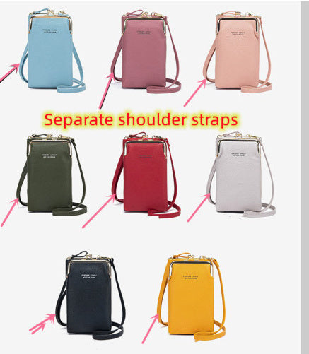 Dames Schoudertas Lychee Patroon - Kleine Crossbody Tas PU Leer Shoulder strap blue