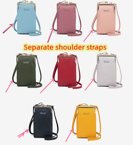 Dames Schoudertas Lychee Patroon - Kleine Crossbody Tas PU Leer Shoulder strap purple