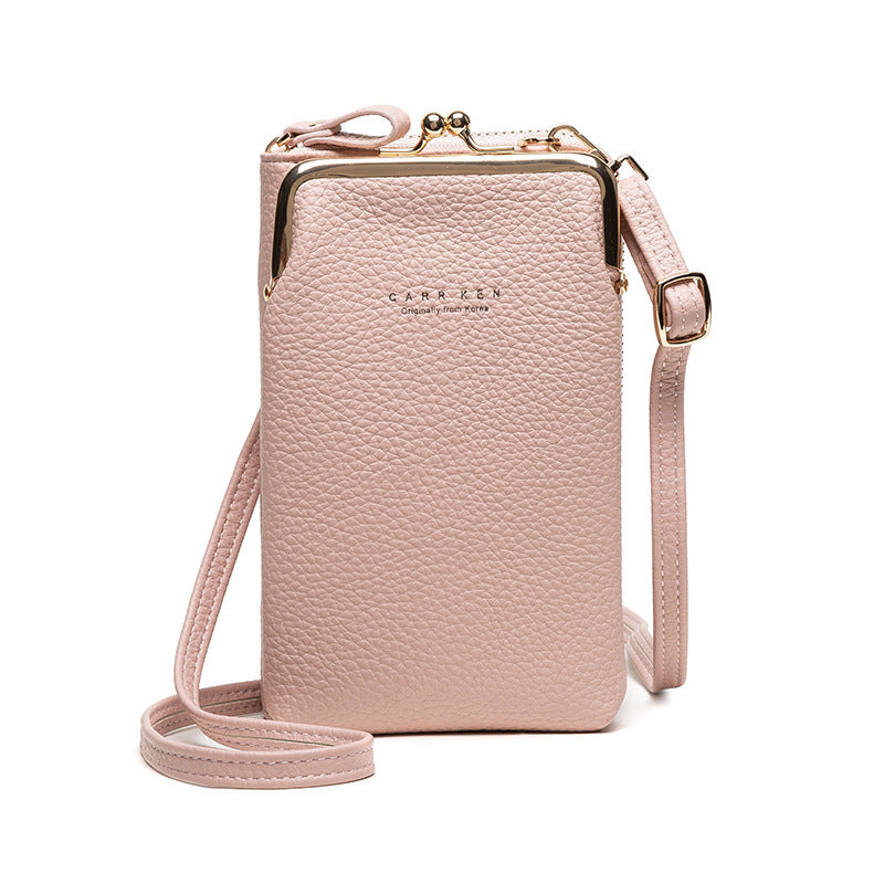 Dames Schoudertas Lychee Patroon - Kleine Crossbody Tas PU Leer Pink
