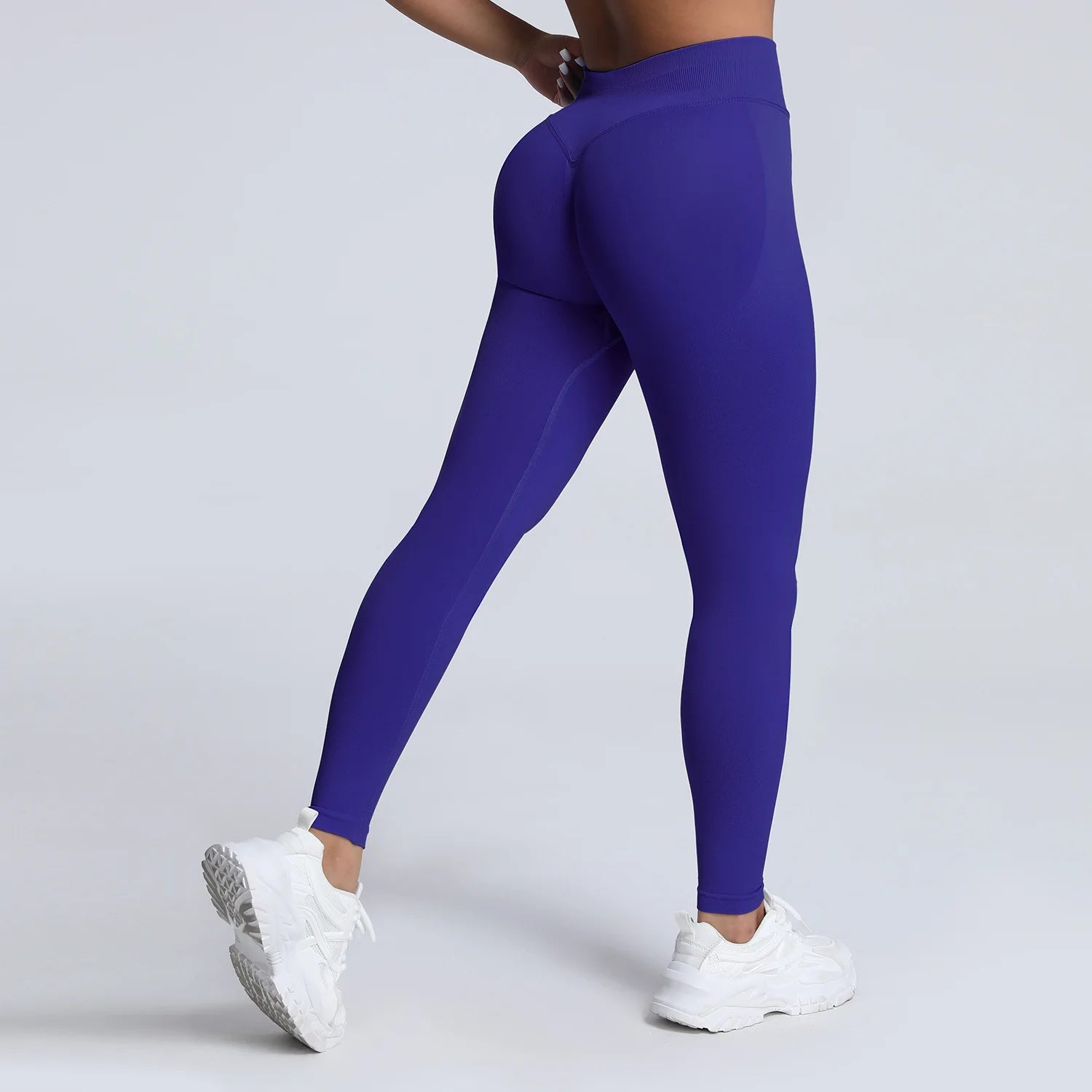 VEQKING Dames Yoga Legging - Scrunch Butt Naadloos - Hoge Taille Sportlegging Indigo