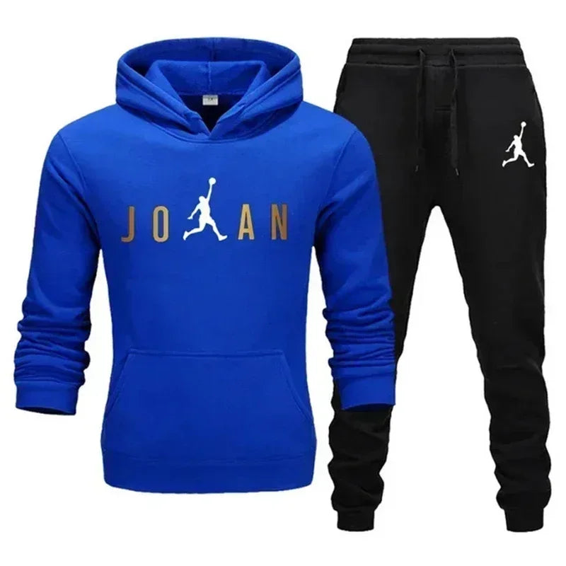 2025 Men's Fashion Casual Sports Outfit Outdoor Fitness Jogging Set (Fall/Winter Style) Hooded Sweatshirt and Jogging Pants Set a77 3