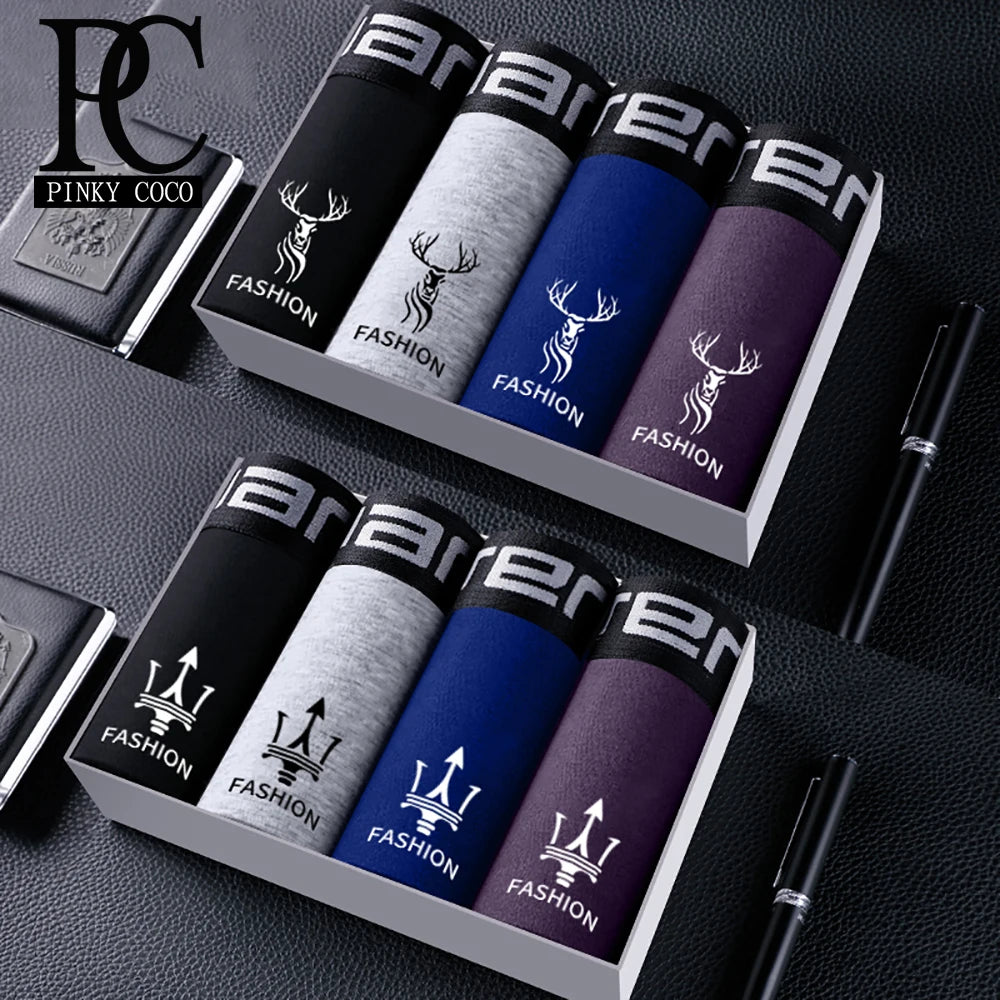 4/8PCS Men's Panties Pure Cotton Underwear Boxer Shorts Breathable Comfortable Plus Size Man Underpants Boxershorts Lot L-4XL 8PCS-4-55 4-56