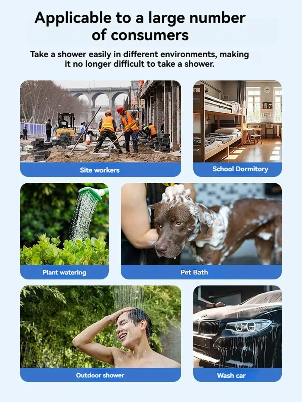 Draagbare Oplaadbare Buitendouche - Camping Douche Handheld voor Auto & Tuin