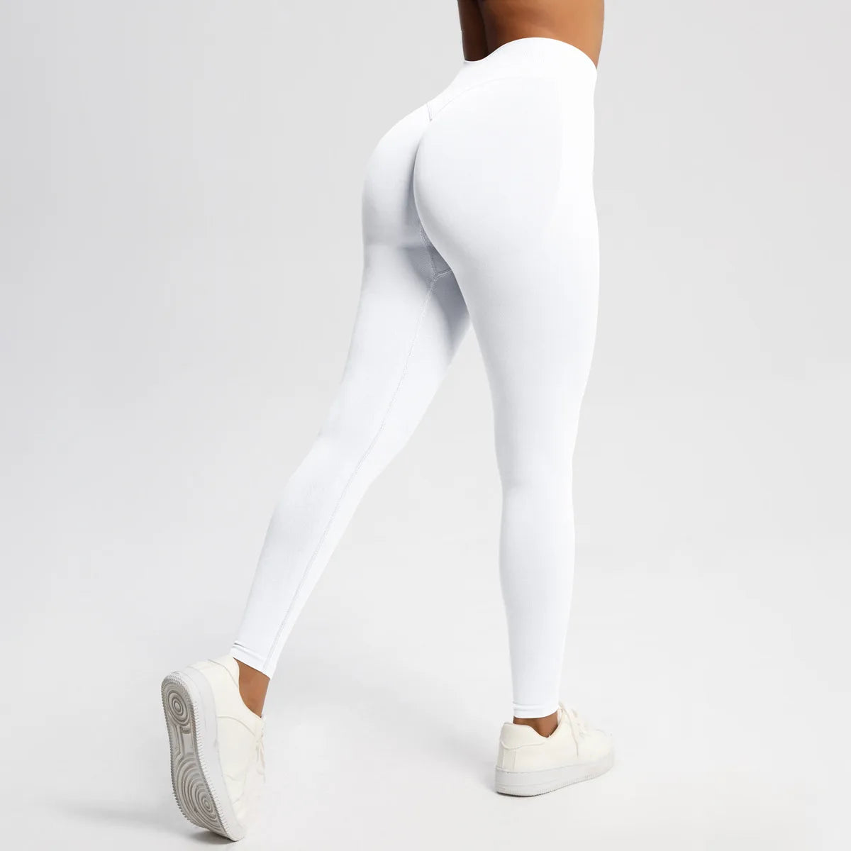 VEQKING Dames Yoga Legging - Scrunch Butt Naadloos - Hoge Taille Sportlegging White 1