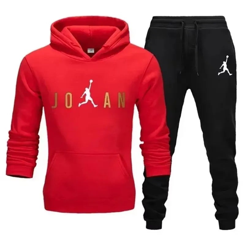 2025 Men's Fashion Casual Sports Outfit Outdoor Fitness Jogging Set (Fall/Winter Style) Hooded Sweatshirt and Jogging Pants Set