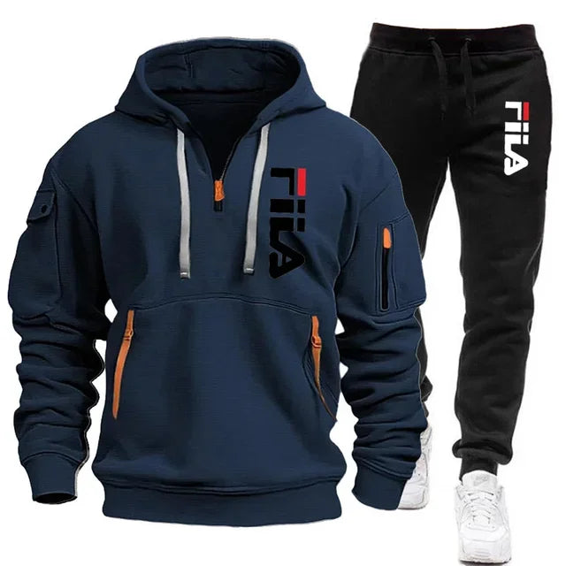 Heren Hoodie Set met Broek - Outdoor Sportkleding met Multi-Pocket 16