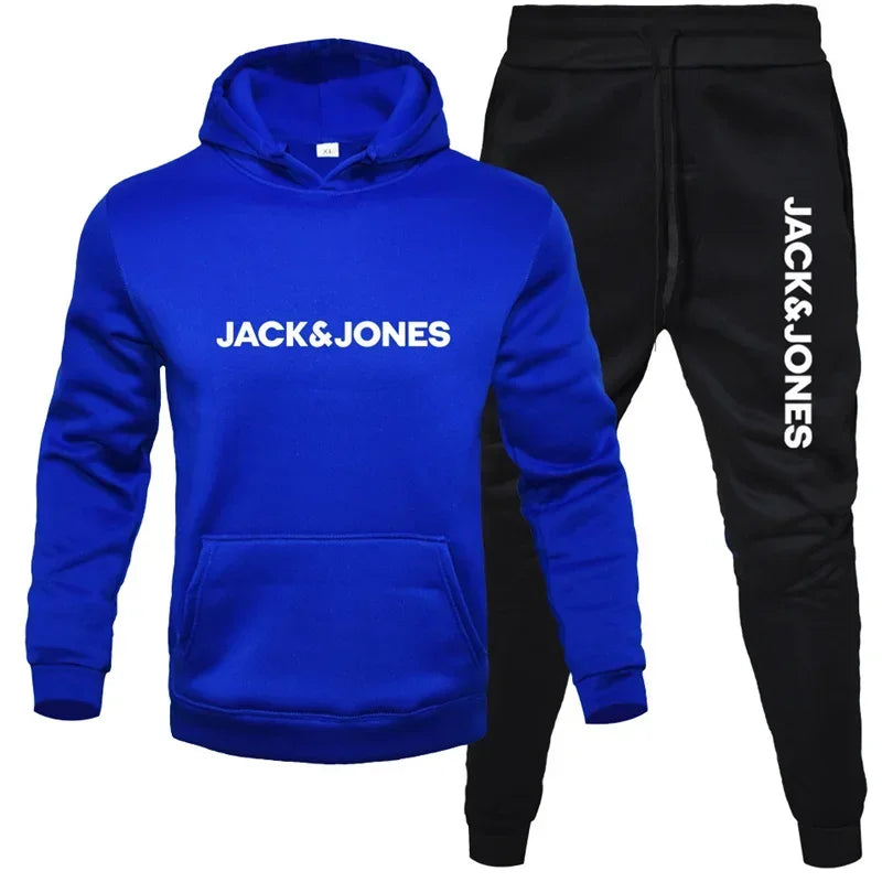 A Two-piece Set of Men's Fashion Printed Long-sleeved Sweatshirts and Sweatpants for Autumn and Winter, Men's Casual Sportswear Picture color-3
