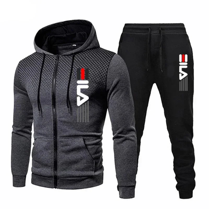 Spring and Autumn 2025 Men's sportswear set, men's zippered casual sportswear, outdoor sportswear pants, men's fitness set