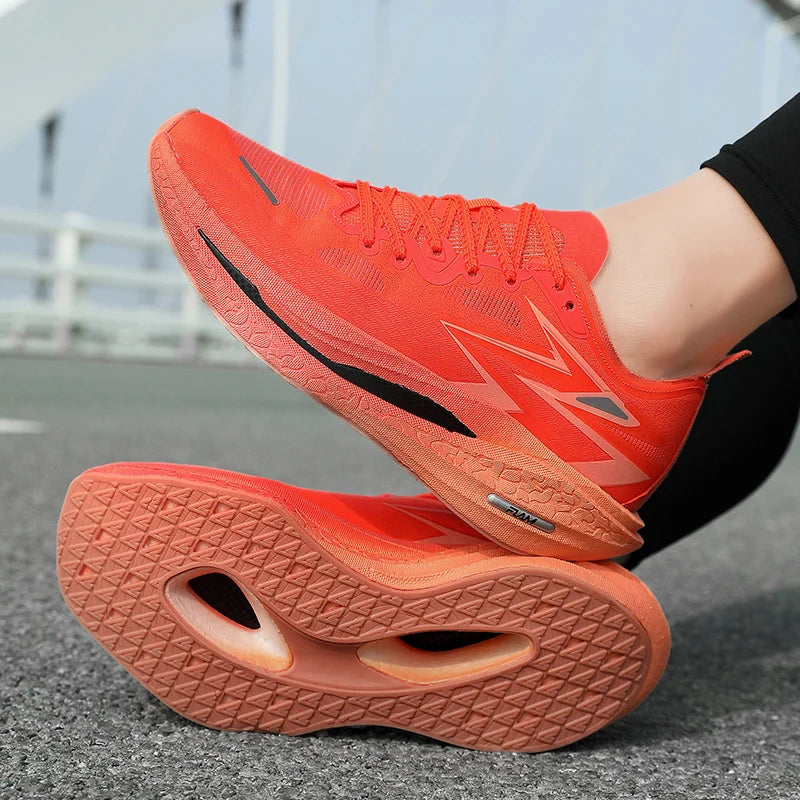 Men Sports Breathable Lightweight Running Shoes Speciality Carbon Board Marathon Men's Comfortable Athletic Nonskid Sneakers