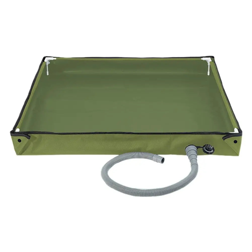Portable Shower Pan with Drain Hose Foldable Shower Base Outdoor Tent Shower Tray for RV Outdoor Camping Shower Beach Pet Bath B CN