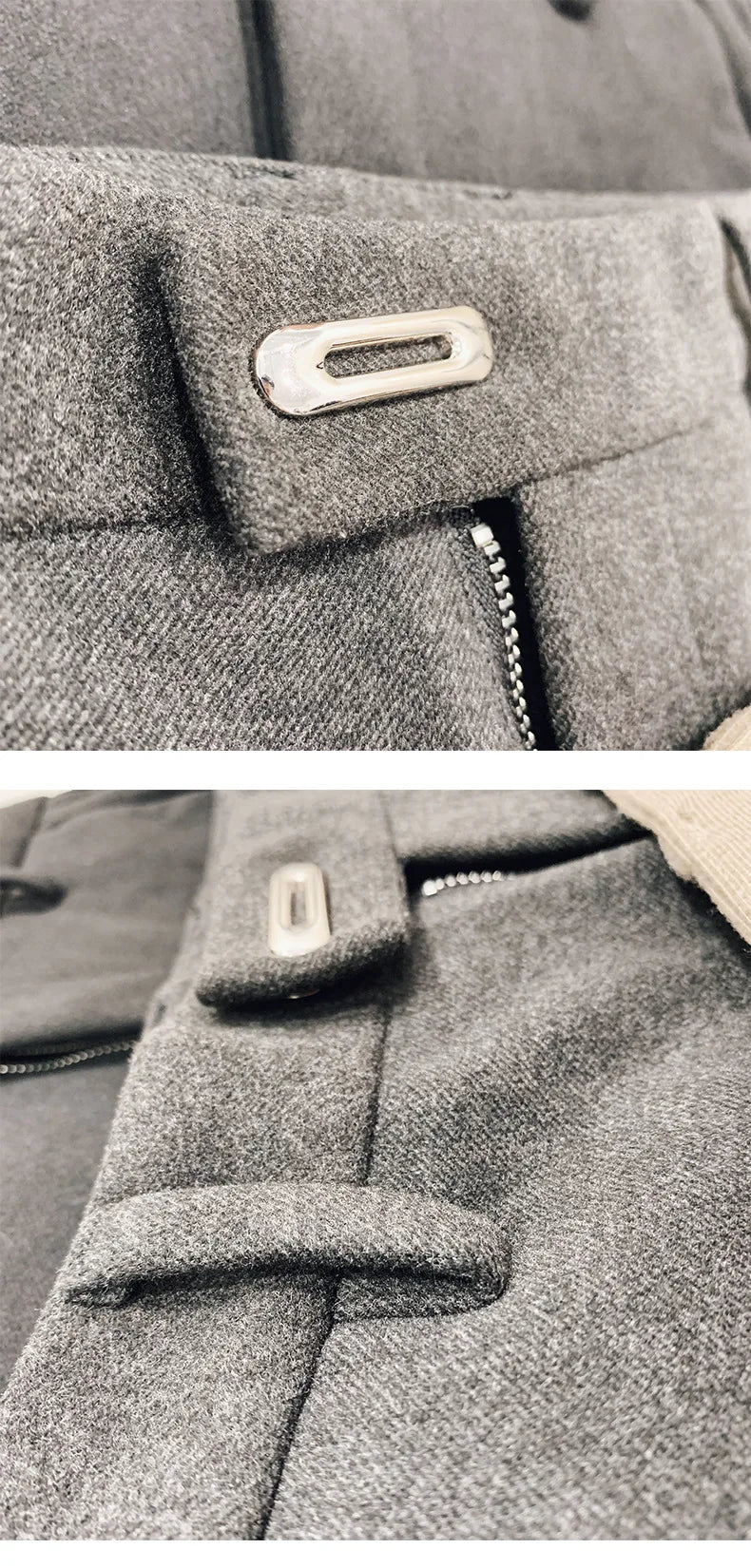 Autumn Winter Thickened Woolen Suit Pants Men Casual Slim Fit Straight Trousers Formal Business Woolen Social Office Warm Pants