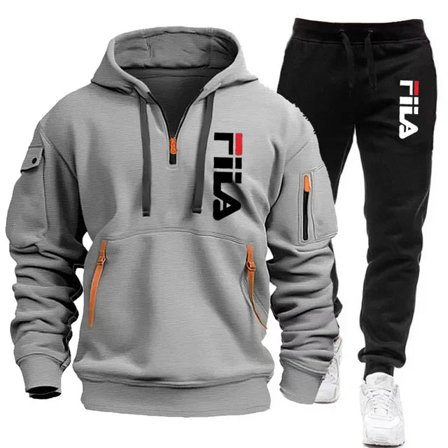 Heren Hoodie Set met Broek - Outdoor Sportkleding met Multi-Pocket 6