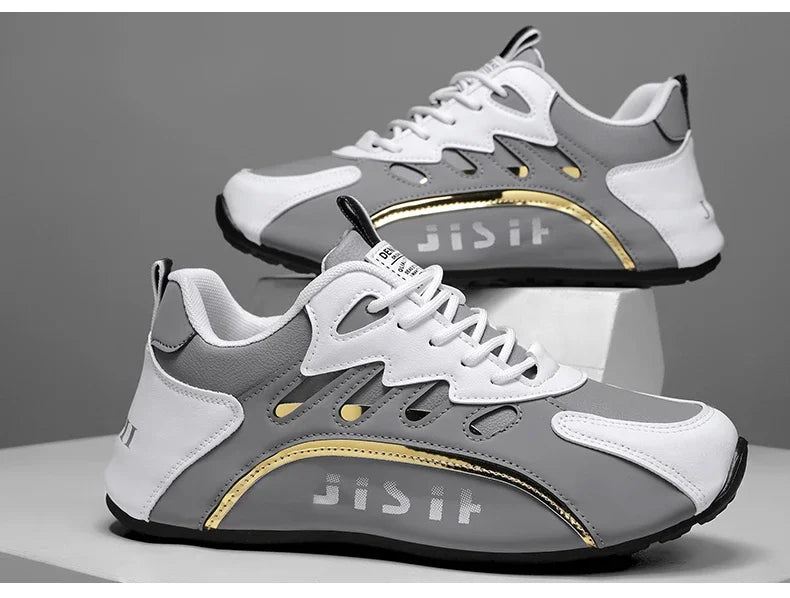 Luxury Men's Sneakers High Quality Leather Casual Shoes for Men Fashion All-match Sport Shoes Platform Comfor Men Running Shoes