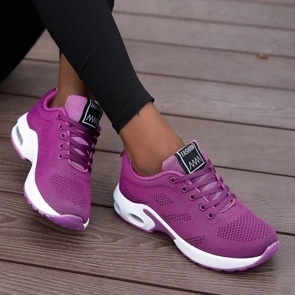 Dames Platform Sneakers - Ademende Mesh Chunky Sportschoenen Zomer 2025 PURPLE