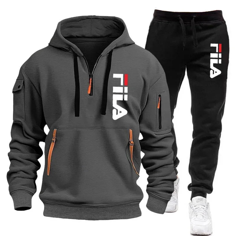 Heren Hoodie Set met Broek - Outdoor Sportkleding met Multi-Pocket 7