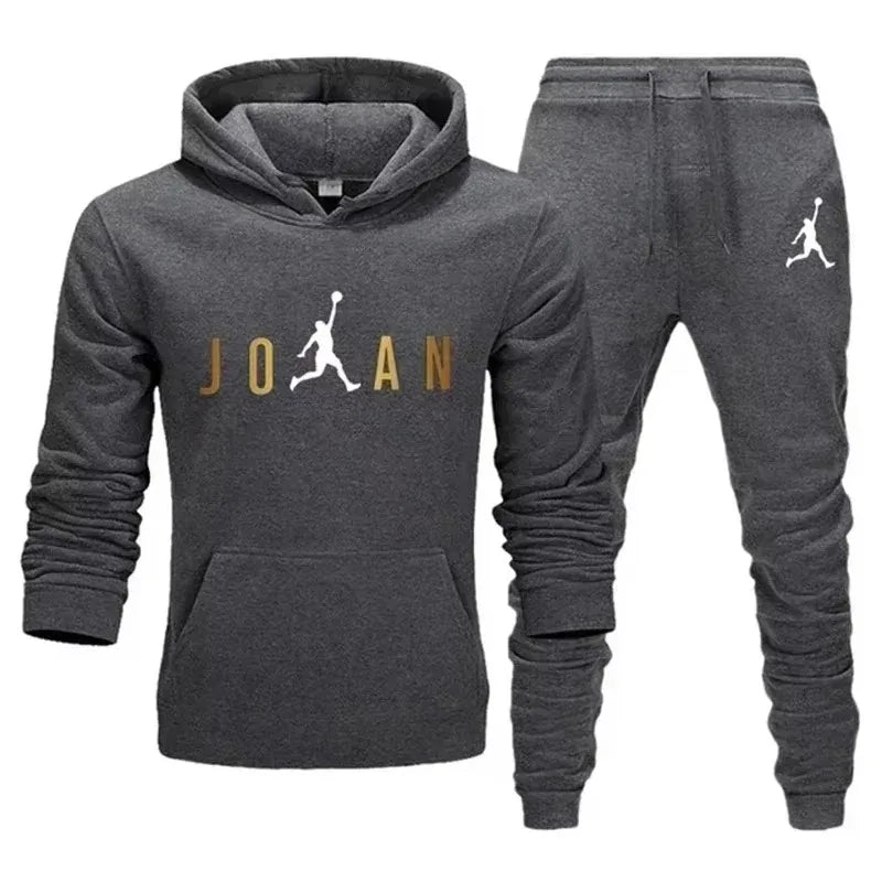 2025 Men's Fashion Casual Sports Outfit Outdoor Fitness Jogging Set (Fall/Winter Style) Hooded Sweatshirt and Jogging Pants Set