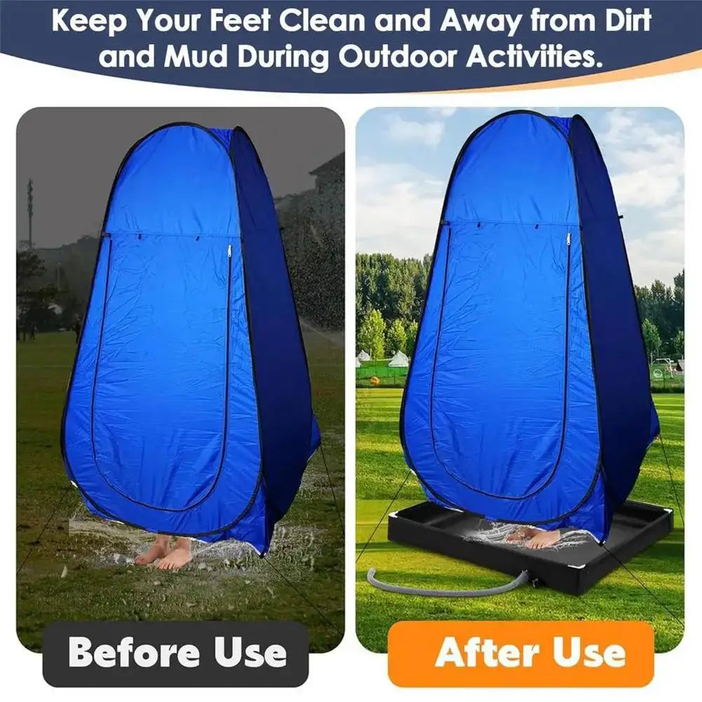 Portable Shower Pan with Drain Hose Foldable Shower Base Outdoor Tent Shower Tray for RV Outdoor Camping Shower Beach Pet Bath