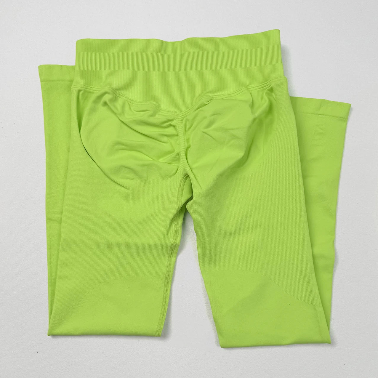VEQKING Dames Yoga Legging - Scrunch Butt Naadloos - Hoge Taille Sportlegging Fluorescent Green