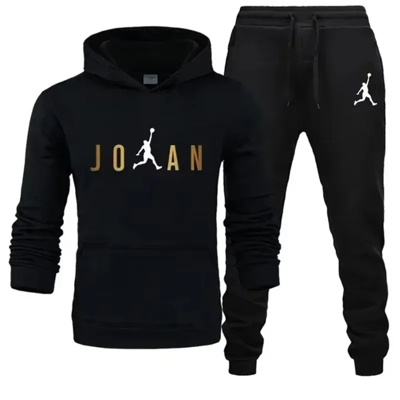 2025 Men's Fashion Casual Sports Outfit Outdoor Fitness Jogging Set (Fall/Winter Style) Hooded Sweatshirt and Jogging Pants Set