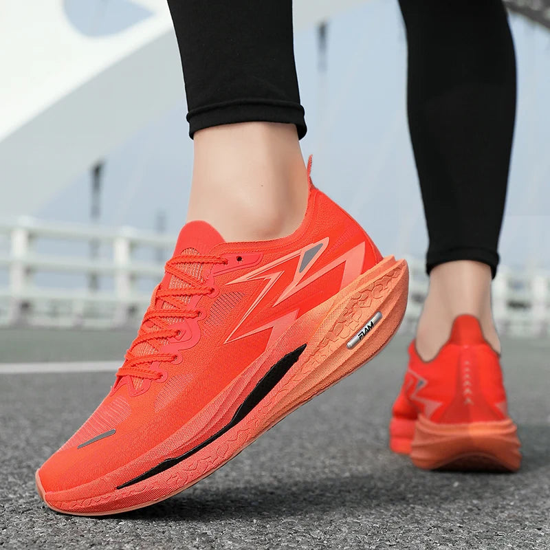 Men Sports Breathable Lightweight Running Shoes Speciality Carbon Board Marathon Men's Comfortable Athletic Nonskid Sneakers