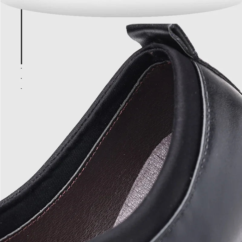 2025 New Men's Formal Shoes Plus Size Moccasins Pointed Toe Man Leather Shoe Classic Wedding Shoes Office Business Casual Shoes