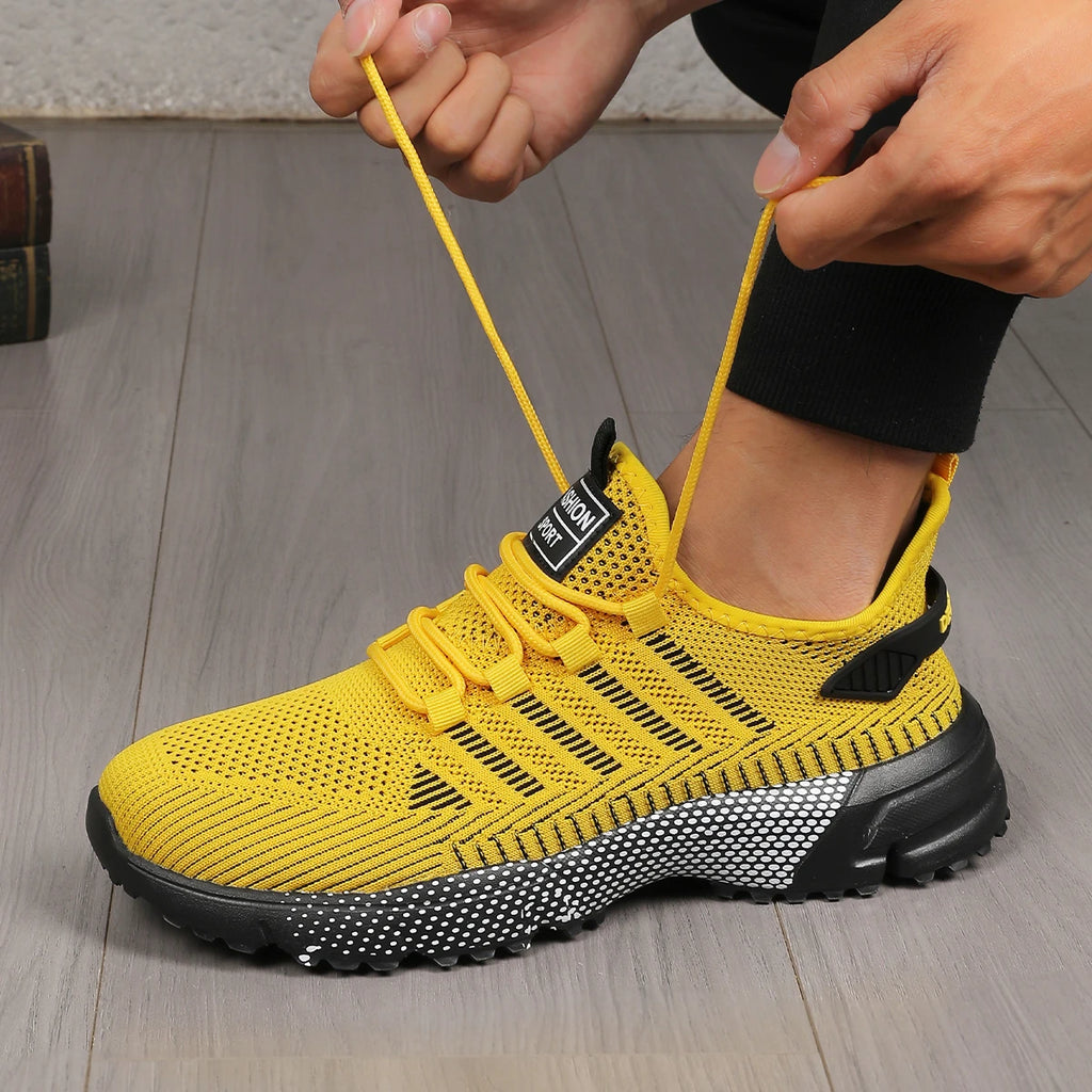 Running Shoes for Men, New Leather Casual Mesh Breathable Sports Shoes for Men for All Seasons