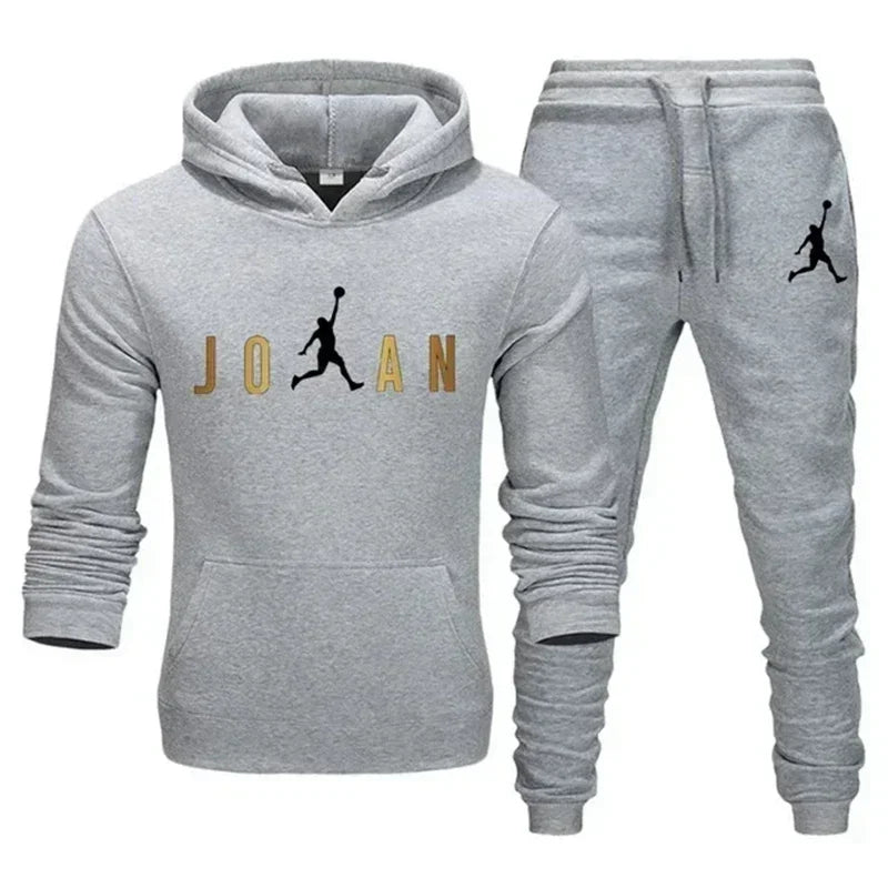2025 Men's Fashion Casual Sports Outfit Outdoor Fitness Jogging Set (Fall/Winter Style) Hooded Sweatshirt and Jogging Pants Set a77 4