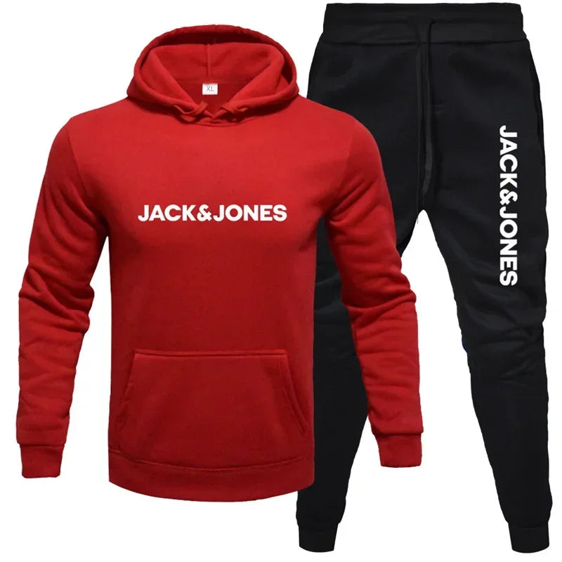 A Two-piece Set of Men's Fashion Printed Long-sleeved Sweatshirts and Sweatpants for Autumn and Winter, Men's Casual Sportswear Picture color-9