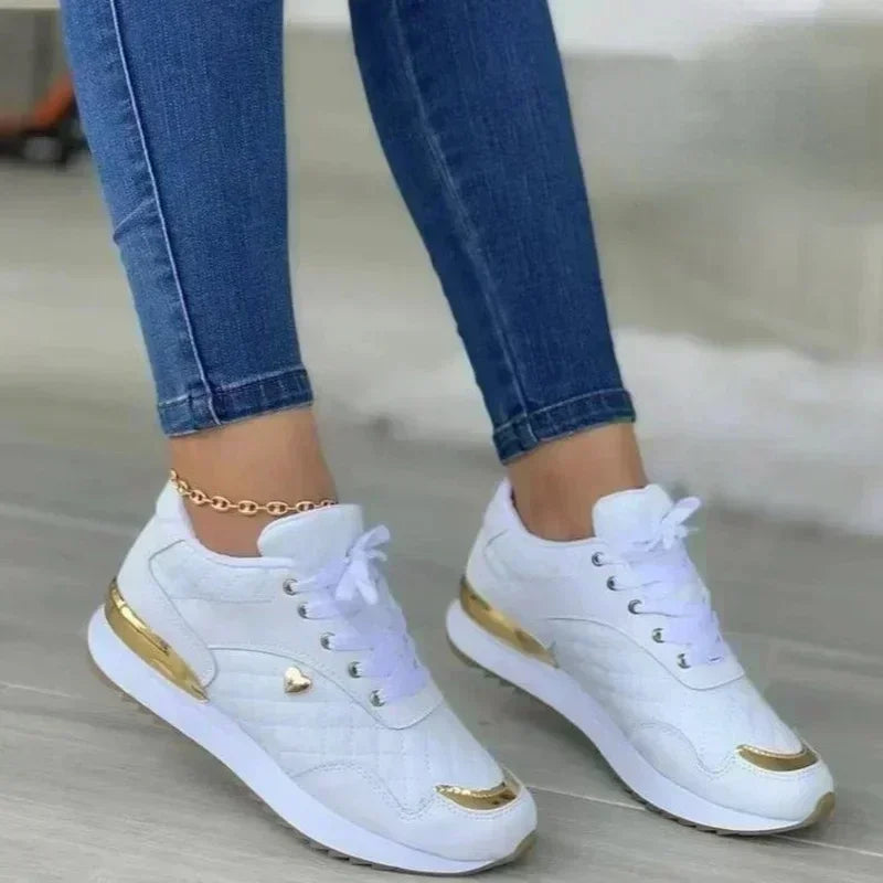 2025 Women's Mesh Sneakers Patchwork Lace Up Flat Shoes for Women Lightweight Female Shoes Classic Versatile Zapatillas De Mujer A-White-women-shoes