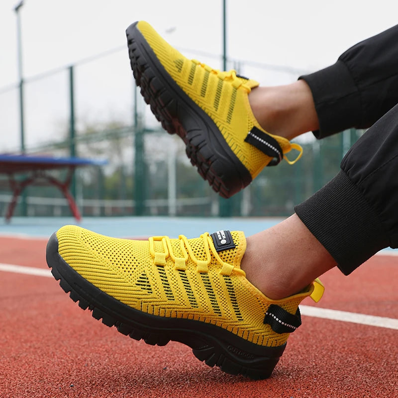 Men's Casual Shoes Breathable Fly Woven Mesh Upper Comfortable Outdoor Walking Cycling Exercise Shoes for Men Tenis Para Hombre