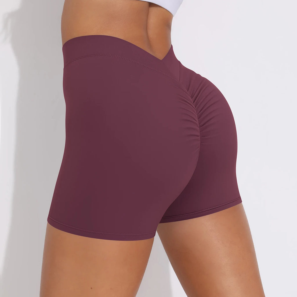Women's Sexy Stretch Yoga Shorts With Hip Lifting And Abdominal Tightening Tight Fitness Wearing Running Pants Externally