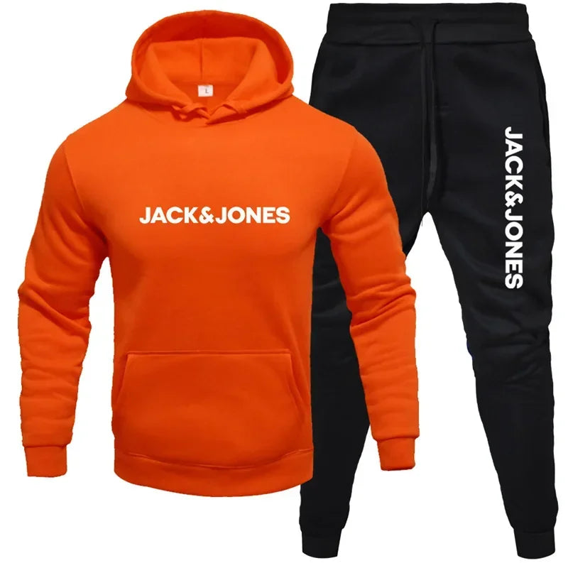 A Two-piece Set of Men's Fashion Printed Long-sleeved Sweatshirts and Sweatpants for Autumn and Winter, Men's Casual Sportswear Picture color-7