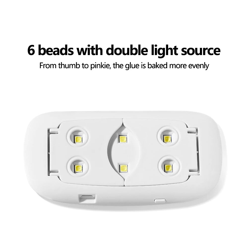 Opvouwbare Nagellamp 6W UV LED - Draagbare Gel Nagellak Droger