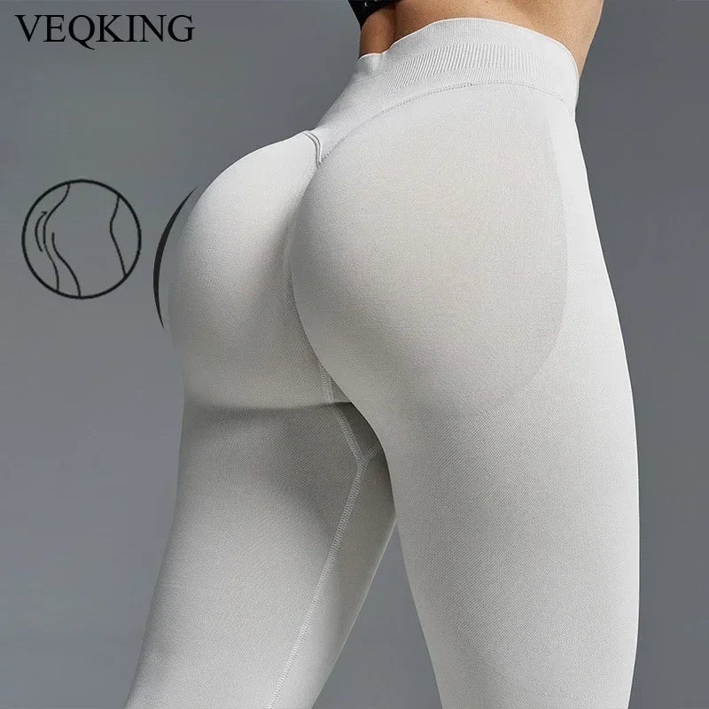 VEQKING Dames Yoga Legging - Scrunch Butt Naadloos - Hoge Taille Sportlegging