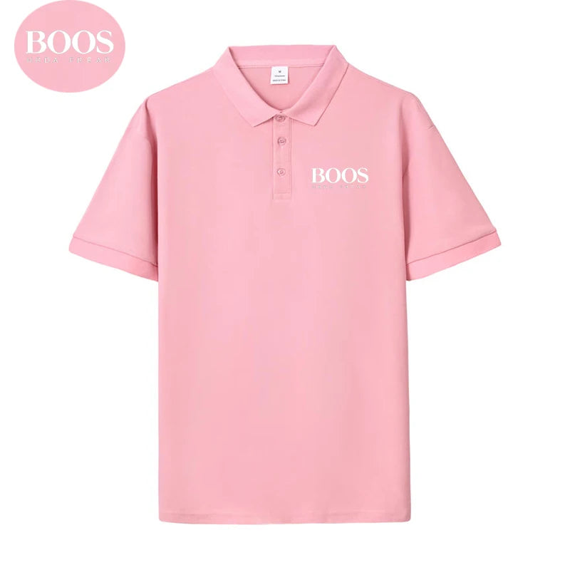 Embroidered LOGO New Summer Loose Large Size T-Shirt Men's Short Sleeve Top Business Casual Breathable Polo-shirt for Men