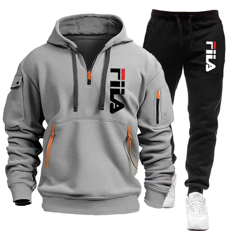Heren Hoodie Set met Broek - Outdoor Sportkleding met Multi-Pocket