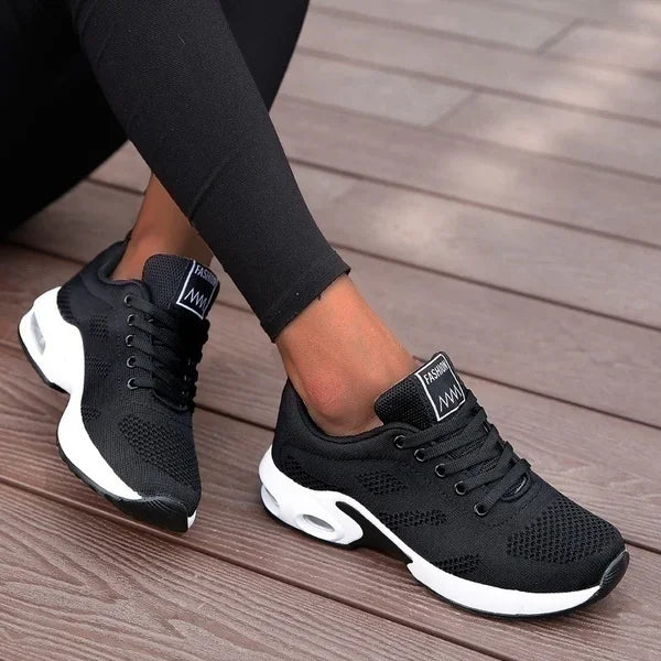 Dames Platform Sneakers - Ademende Mesh Chunky Sportschoenen Zomer 2025 black