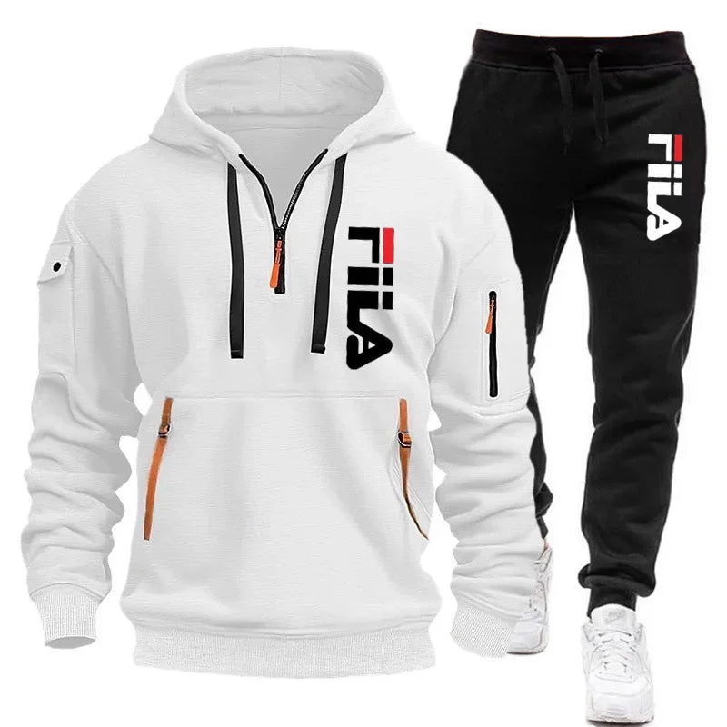 Heren Hoodie Set met Broek - Outdoor Sportkleding met Multi-Pocket 9