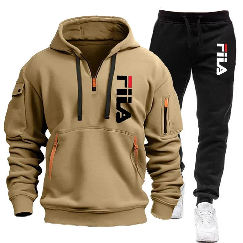 Heren Hoodie Set met Broek - Outdoor Sportkleding met Multi-Pocket 3