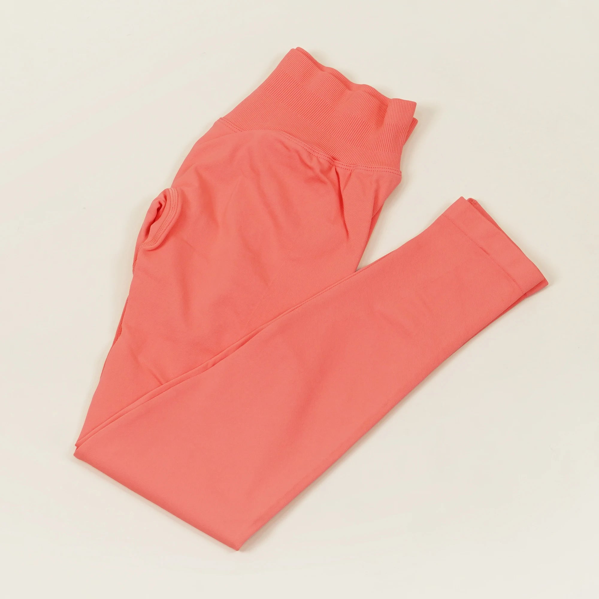 VEQKING Dames Yoga Legging - Scrunch Butt Naadloos - Hoge Taille Sportlegging Coral Pink