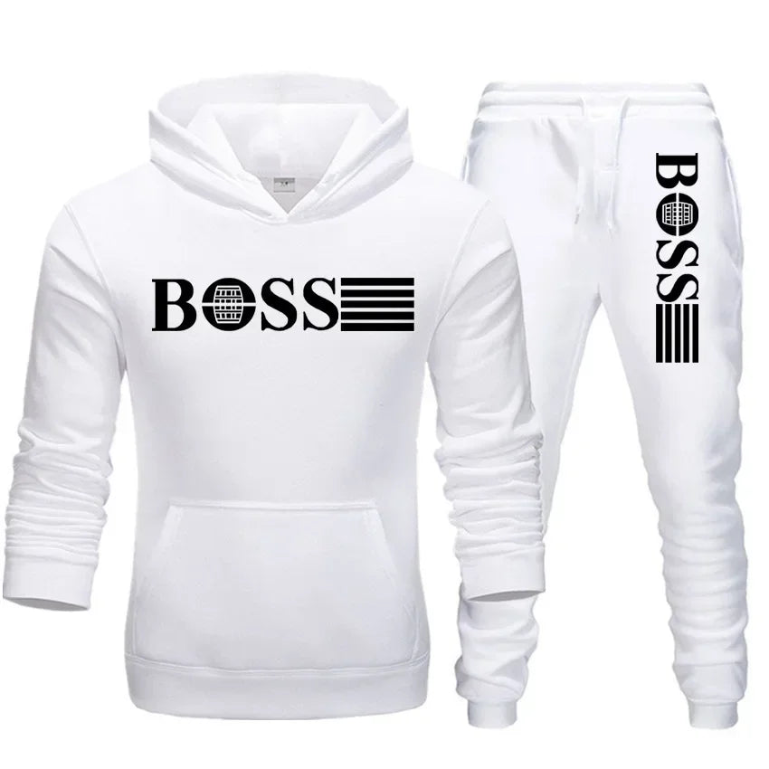 Two-piece fitness sets for autumn and winter, casual sportswear for men and women, and fashionable hooded sweatshirts Picture color 1