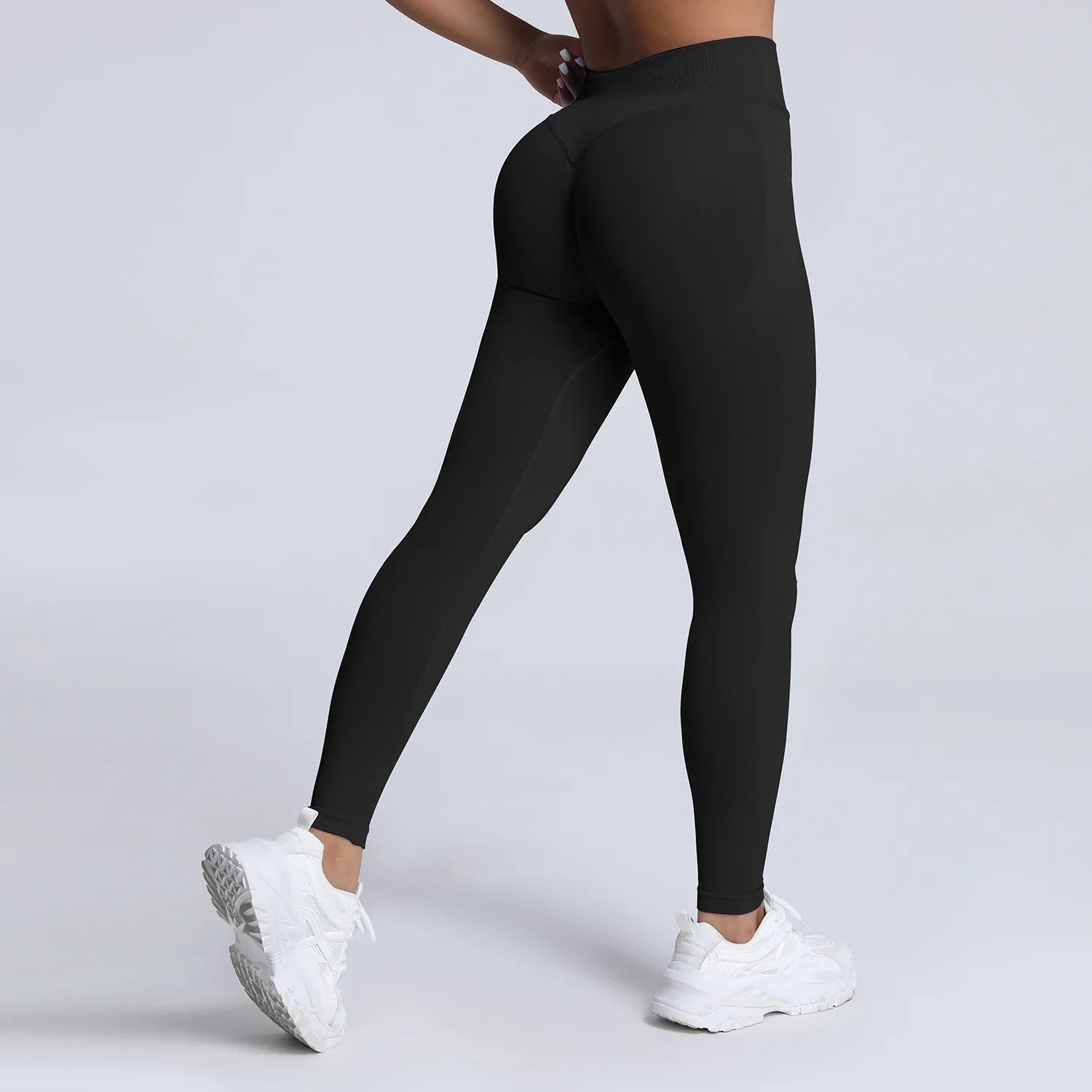 VEQKING Dames Yoga Legging - Scrunch Butt Naadloos - Hoge Taille Sportlegging Black