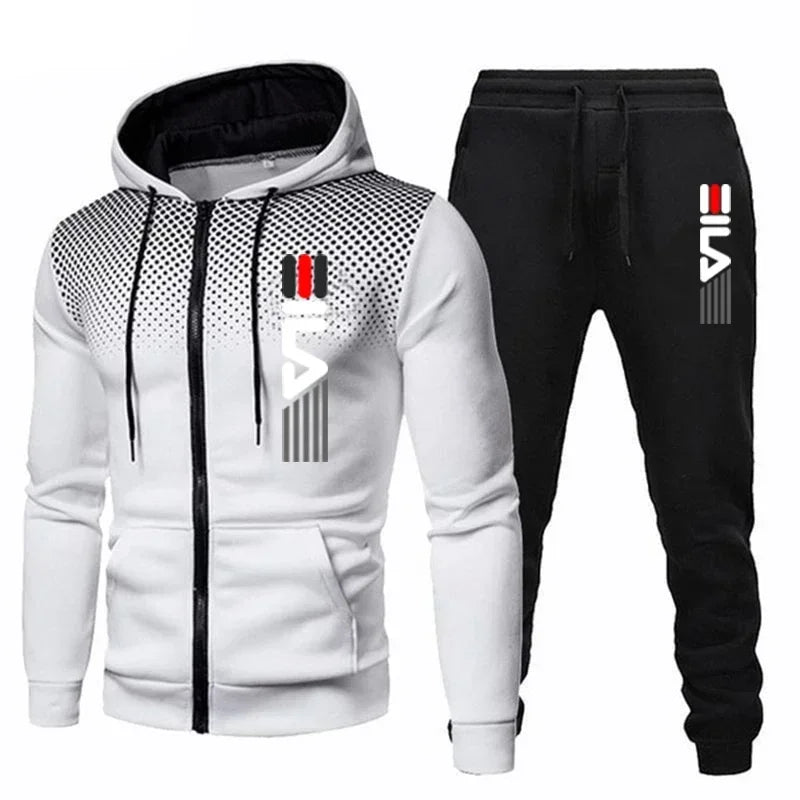Spring and Autumn 2025 Men's sportswear set, men's zippered casual sportswear, outdoor sportswear pants, men's fitness set