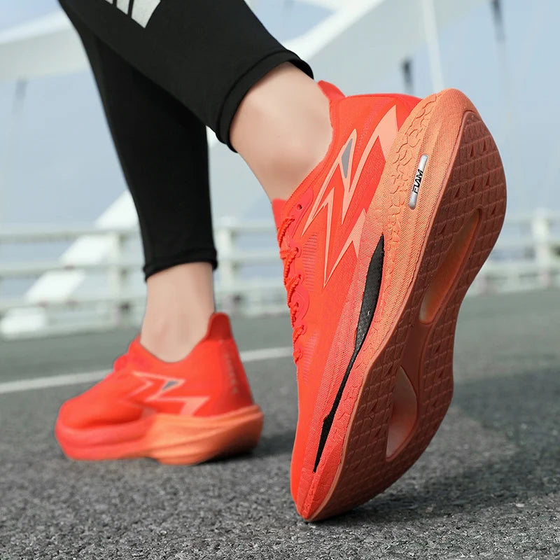 Men Sports Breathable Lightweight Running Shoes Speciality Carbon Board Marathon Men's Comfortable Athletic Nonskid Sneakers