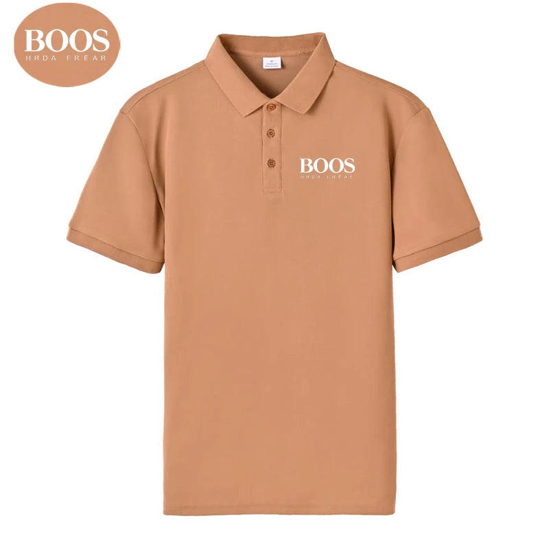 Embroidered LOGO New Summer Loose Large Size T-Shirt Men's Short Sleeve Top Business Casual Breathable Polo-shirt for Men